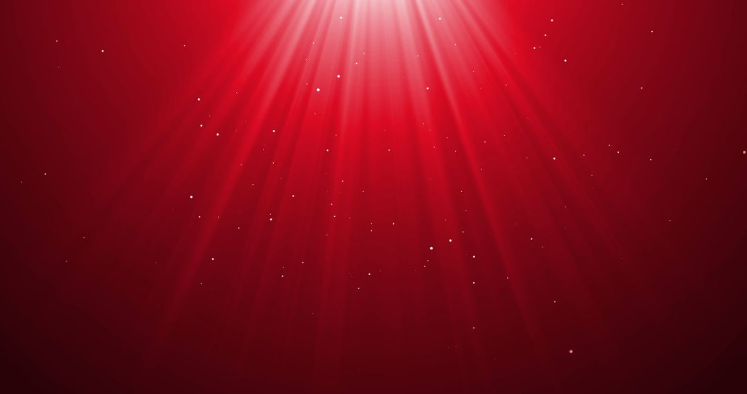 Red Background with Falling Confetti and Light Rays