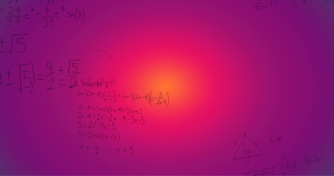 Handwritten Math Equations on Vivid Gradient Background