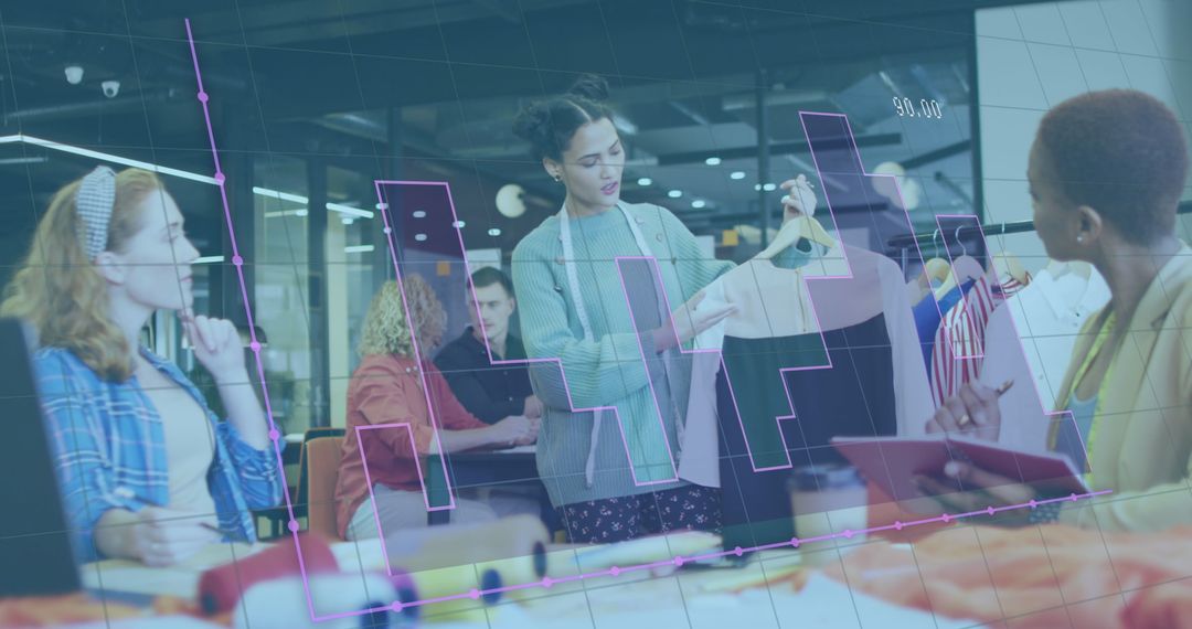 Creative Team Analyzing Data during Office Meeting