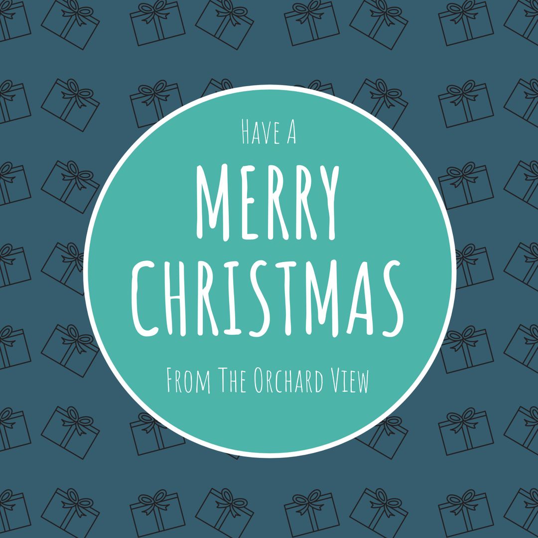 Festive Christmas Greeting with Gift Illustrations