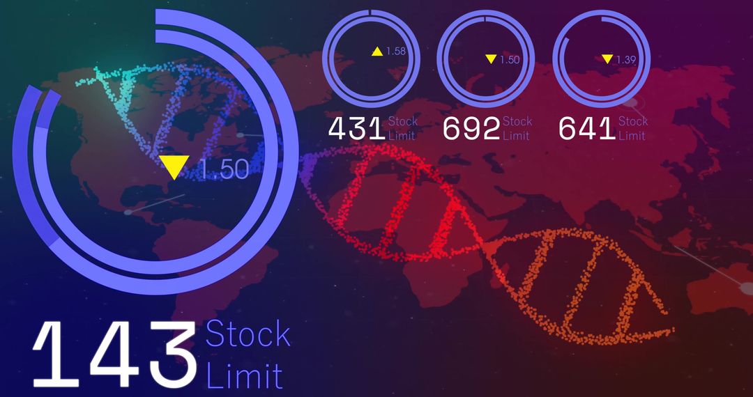 global data analytics interface with dna visualization - Free Images, Stock Photos and Pictures on Pikwizard.com