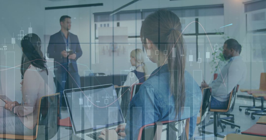 Collaboration and Financial Data in Modern Office Meeting