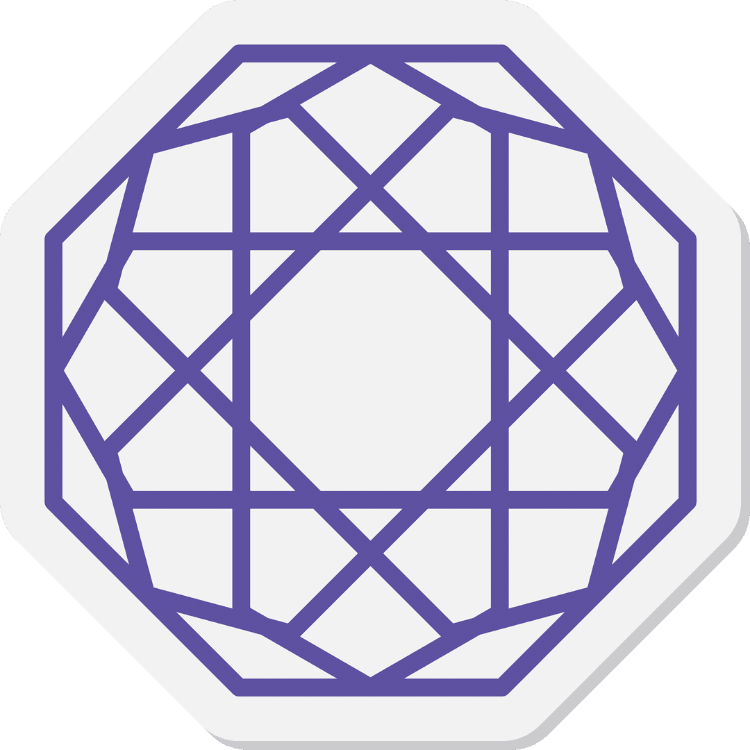 Abstract Geometric Design on White Octagon Transparent Background