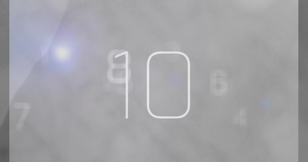 Countdown Timer with Numbers Fading on Gray Background