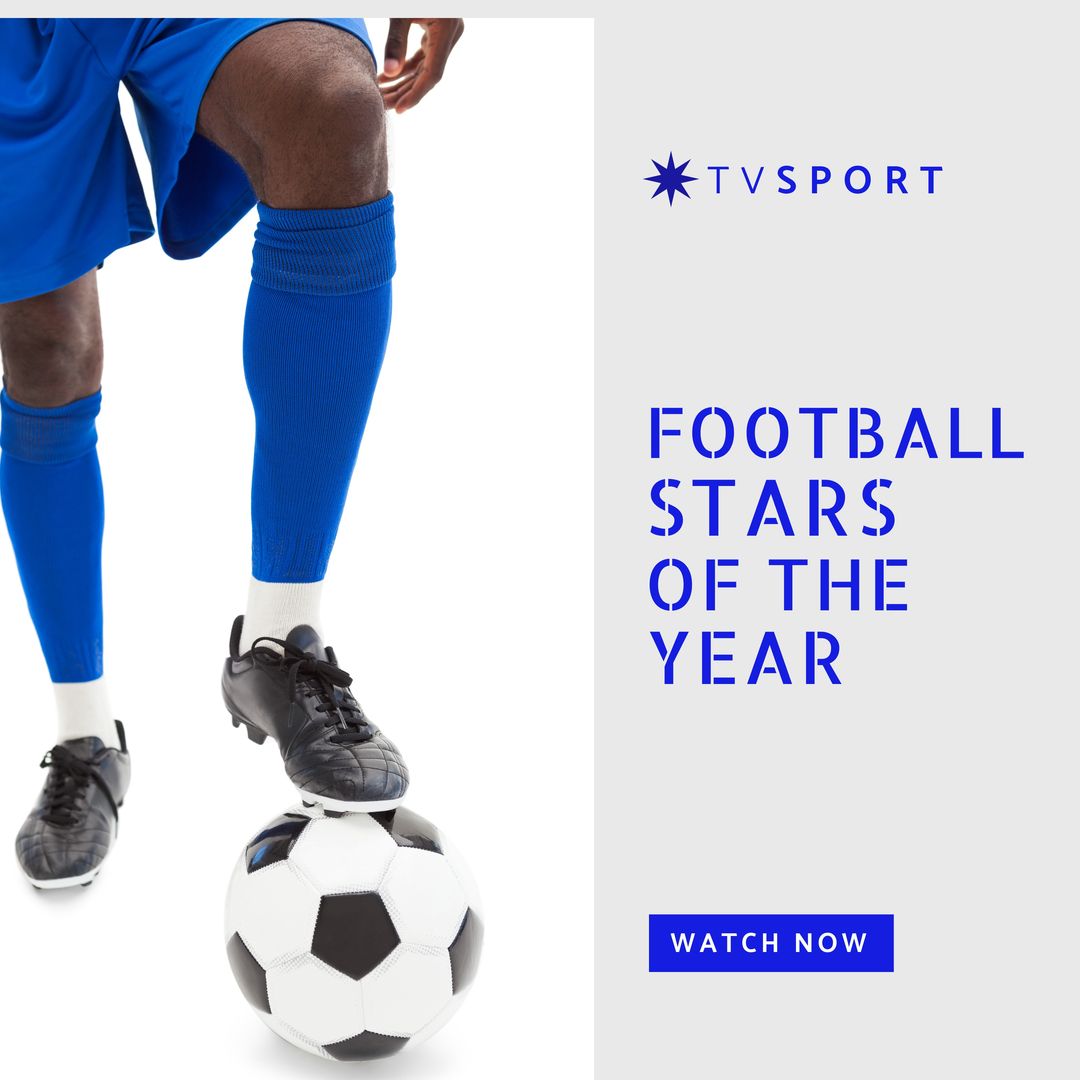 Football Stars of the Year Advertisement Featuring Player's Legs - Download Free Stock Templates Pikwizard.com