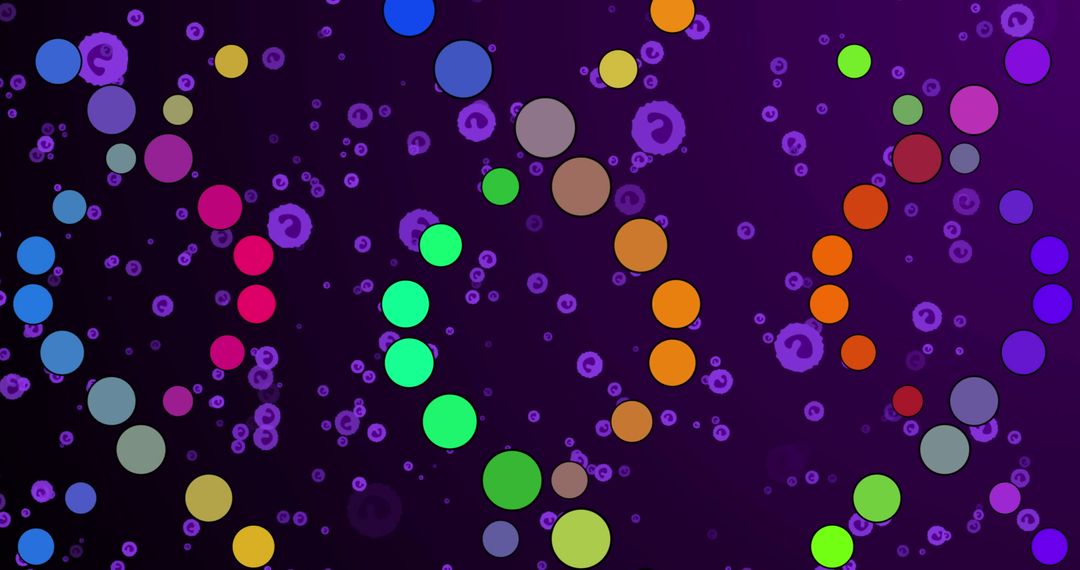 Colorful DNA Helix Pattern on Violet Background