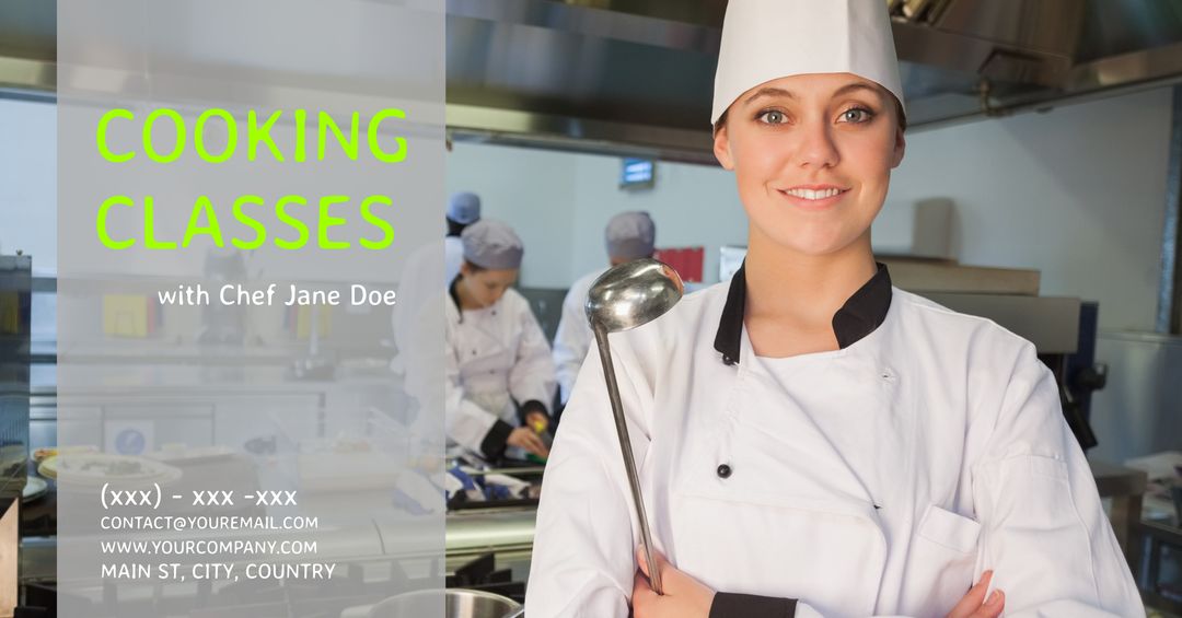Confident Chef Hosting Cooking Classes in Professional Kitchen