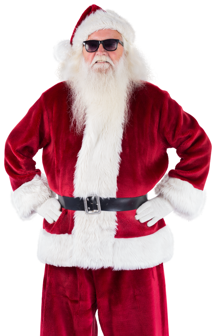 Santa Claus with Sunglasses Standing Confidently, Transparent Background, Isolated - Download Free Stock Images Pikwizard.com