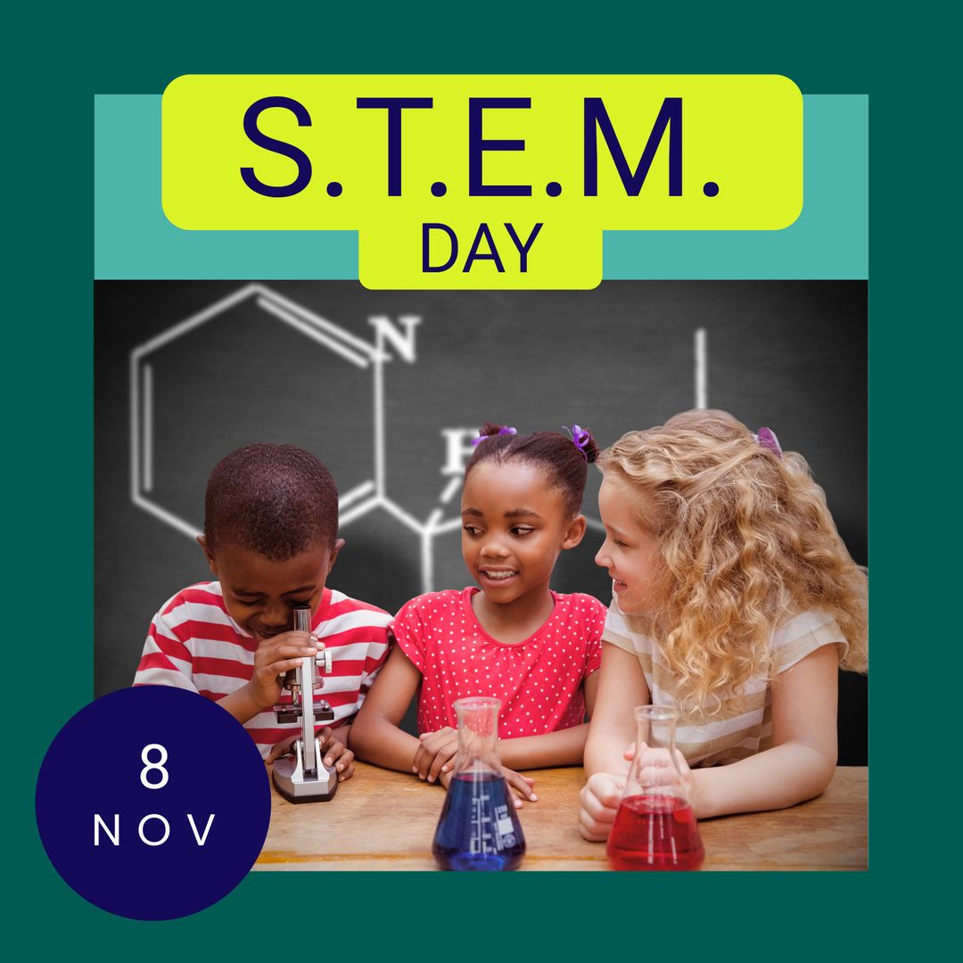 Diverse Children Engaging in STEM Learning Activities - Download Free Stock Templates Pikwizard.com