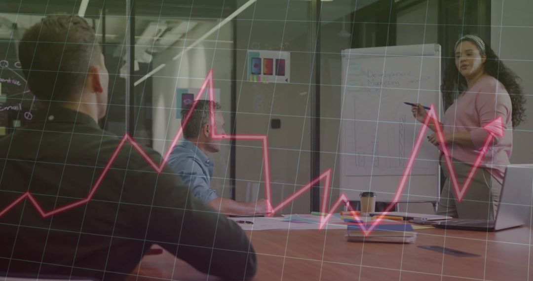 Digital Financial Presentation with Diverse Business Team