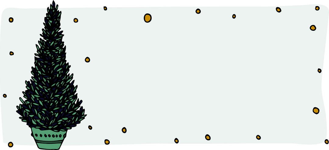 Transparent Background with Illustrated Christmas Tree for Festive Designs