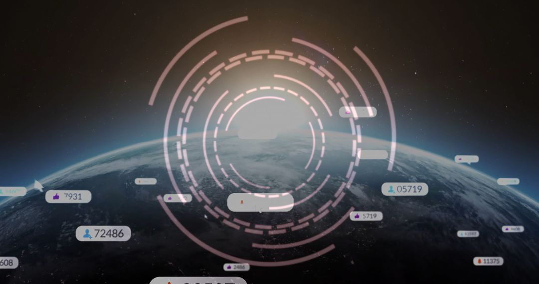 Futuristic HUD Interface Tracking Global Data Connections