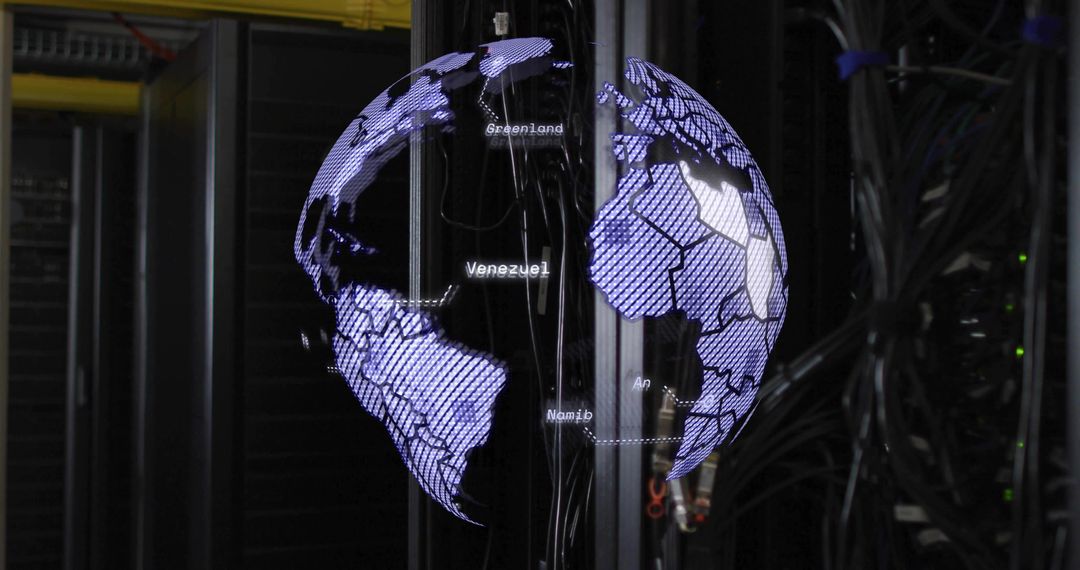 Holographic Globe Projection in Modern Server Room Technology