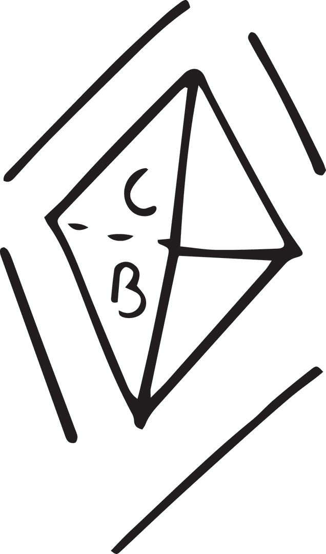 Transparent Geometric Polygon with Artistic Line Details