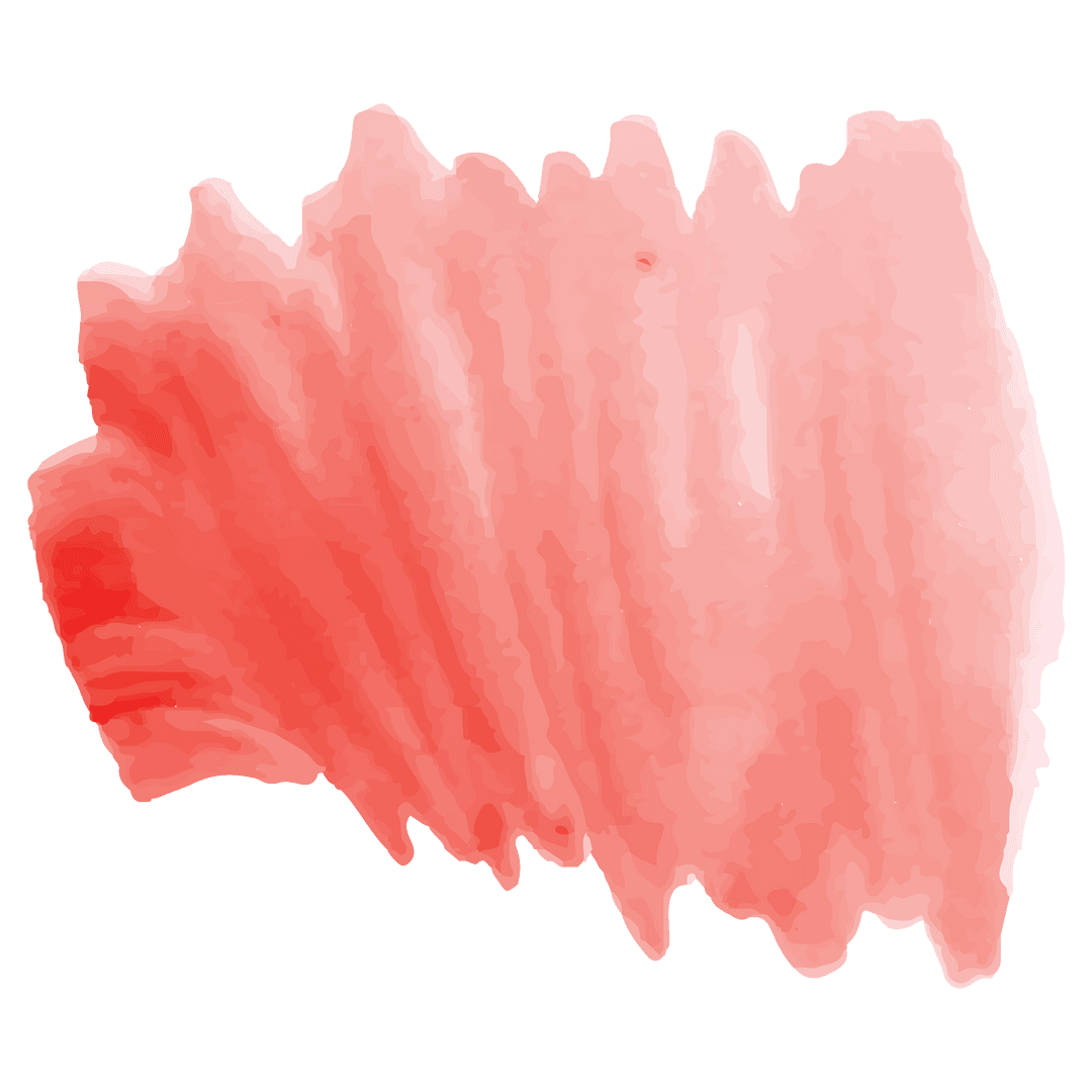 Vibrant Red Abstract Brush Stroke on Transparent Background