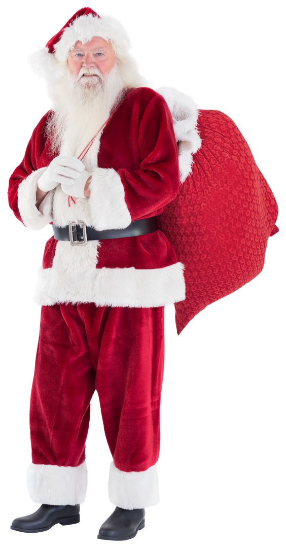 Transparent Santa Claus Carrying Red Sack of Gifts - Download Free Stock Images Pikwizard.com