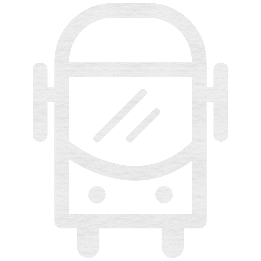 Minimalist Gray Robot Icon on Transparent Background
