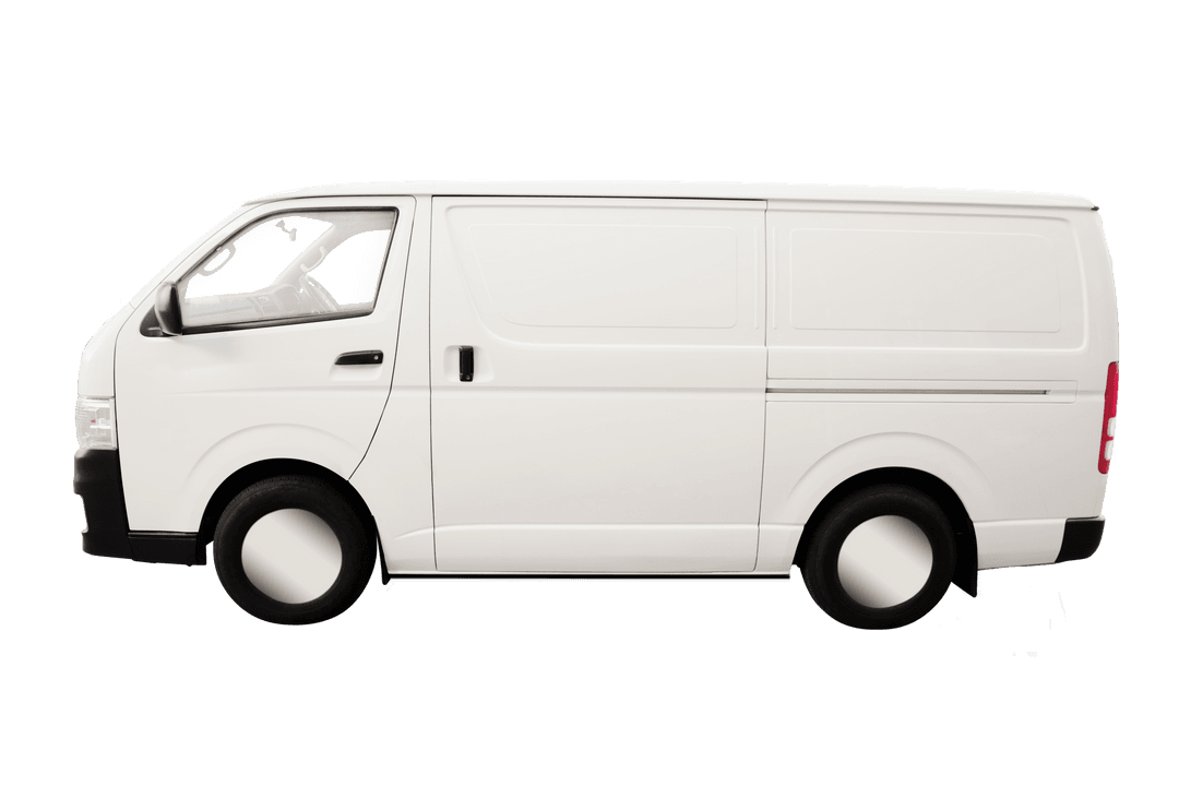White Delivery Van on Transparent Background Isolated