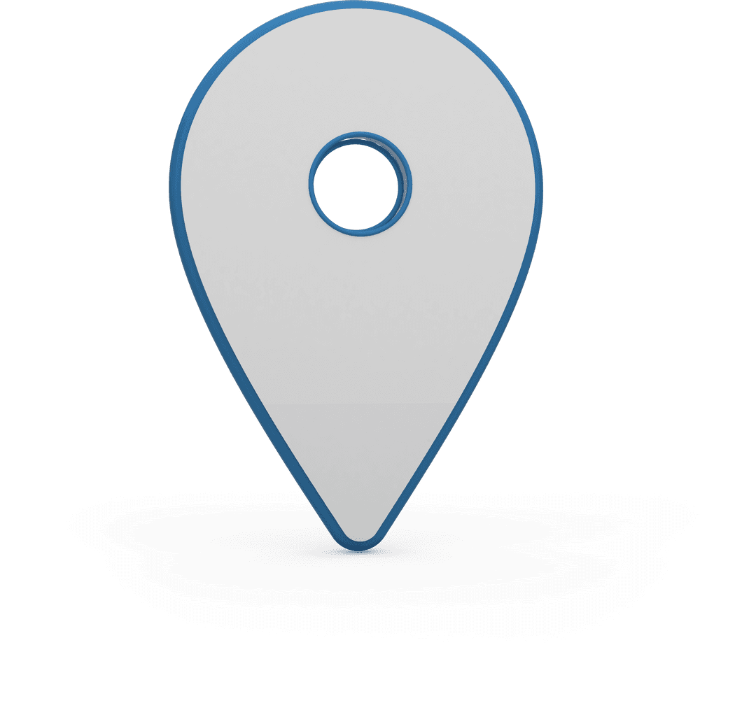 Transparent 3D GPS Location Symbol Icon on White Background
