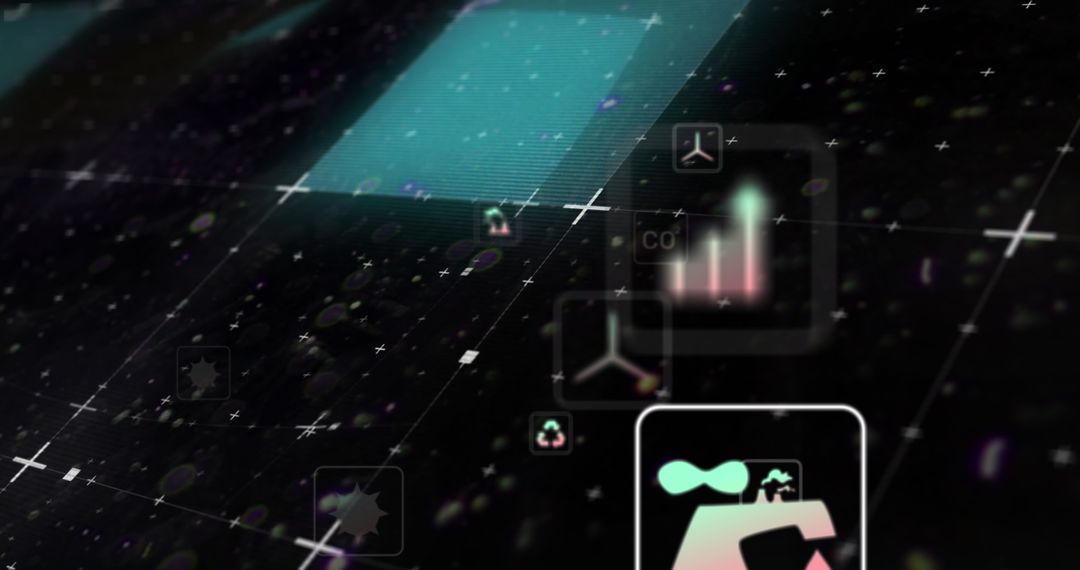 Abstract Eco Icons Network over Digital Grid