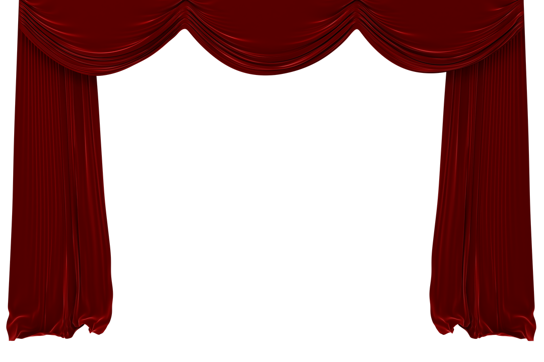 Red Theatrical Curtain Vector on Transparent Background for Entertainment Design - Download Free Stock Images Pikwizard.com