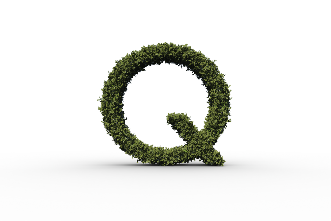 Digital Q Letter Made of Glossy Green Leaves on Transparent Background - Download Free Stock Images Pikwizard.com