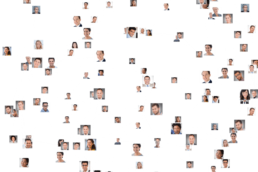 Crowd of Diverse Business Professionals on Transparent Background