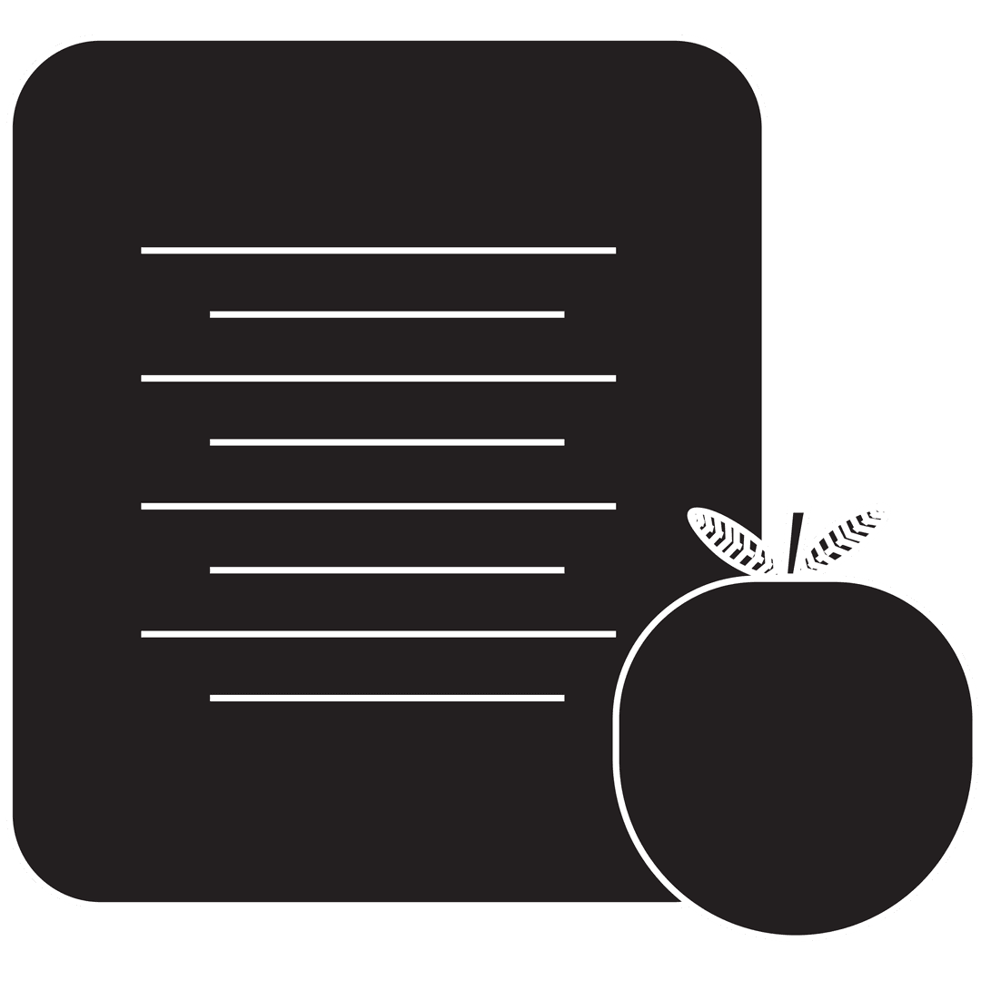 Transparent Silhouette Document with Apple Illustration