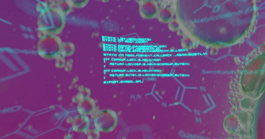 Futuristic Digital Interface with Chemistry Formulas