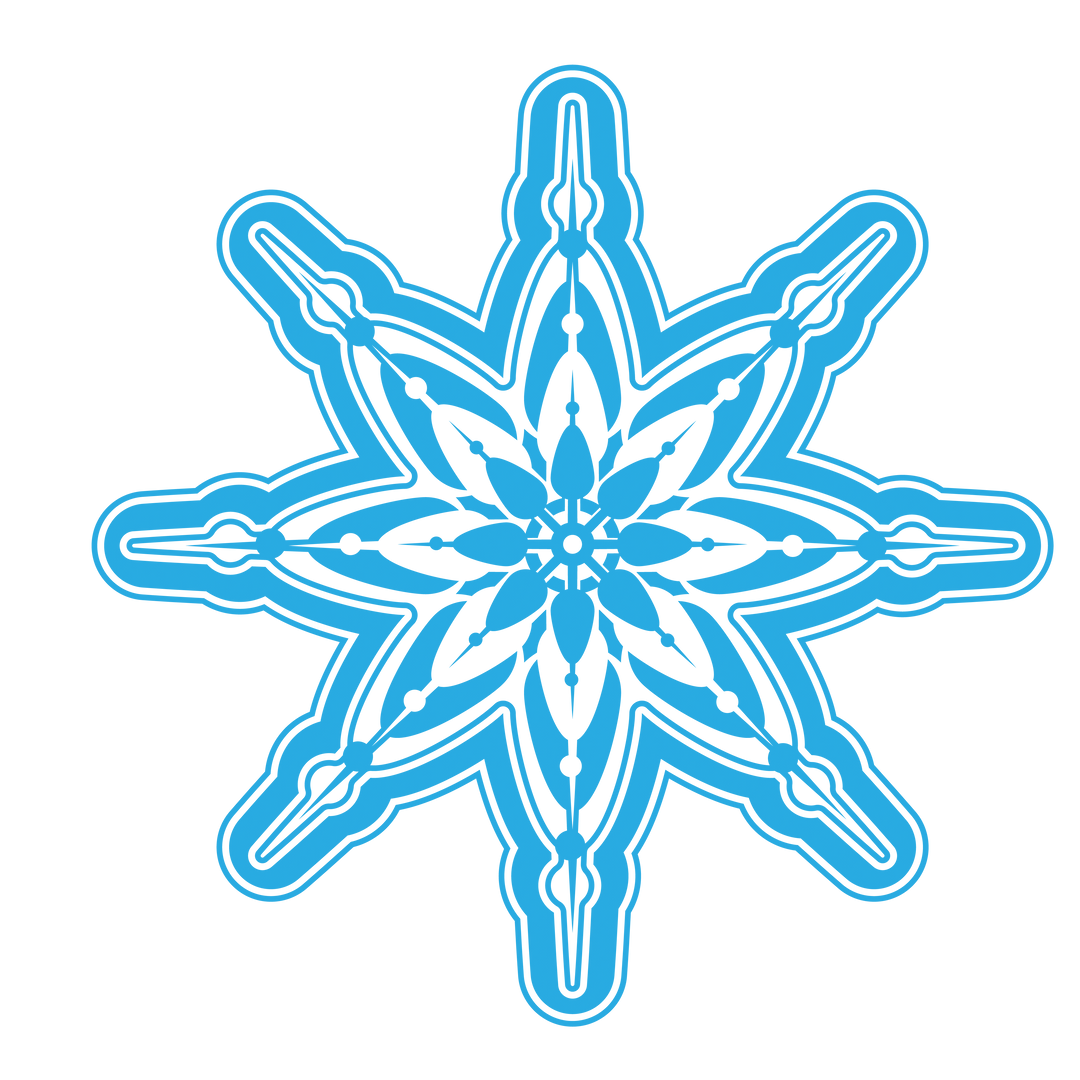 Delicate Transparent Digital Blue Snowflake Design Tattoo Stencil - Download Free Stock Images Pikwizard.com