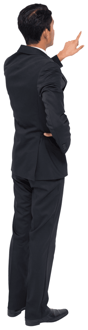 Transparent Background Businessman Pointing Gesture Isolated