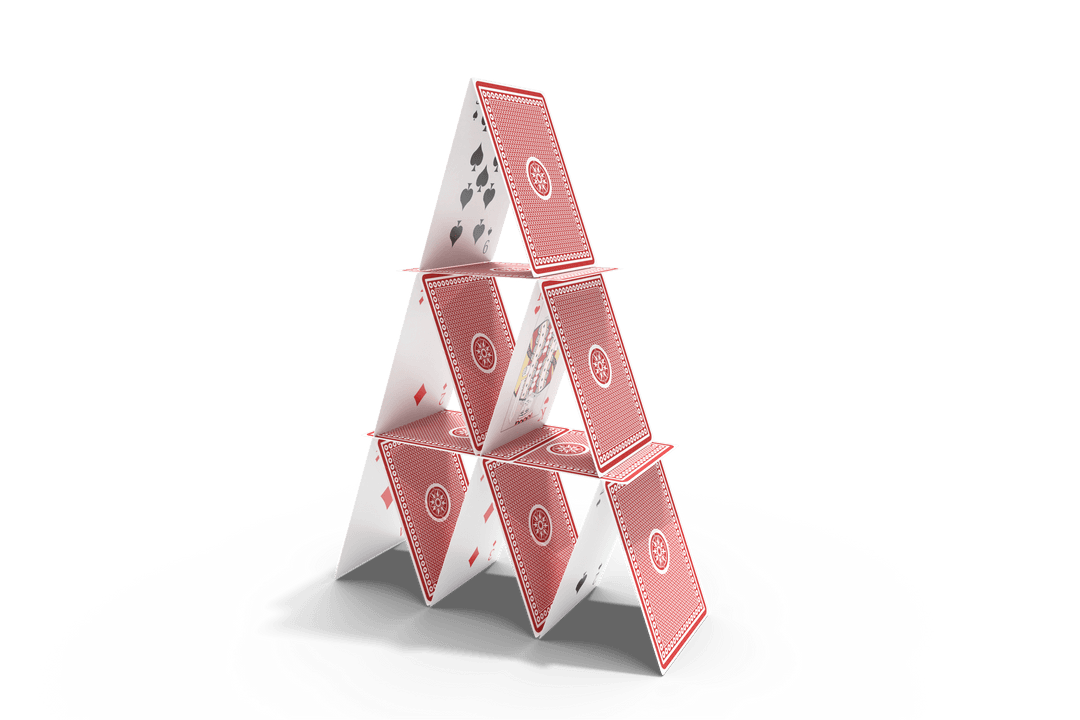 Transparent House of Cards Tower Illustration