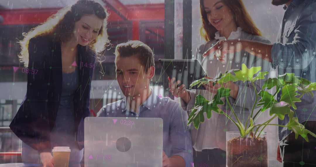 Diverse Team Collaborating with Technology Fulfillment Making Ideas Grow