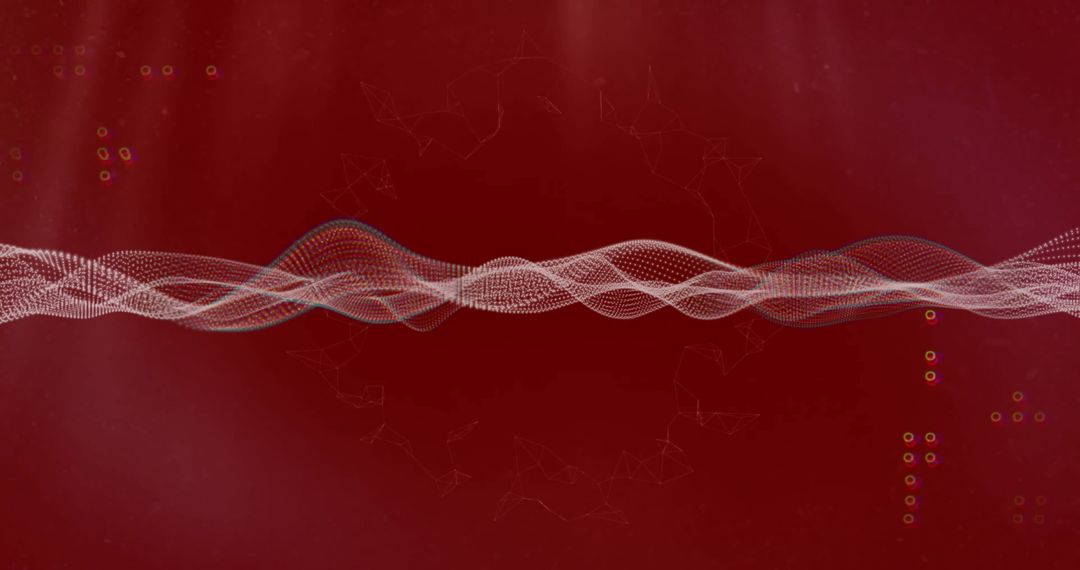 Digital Waveform Abstract on Red Background