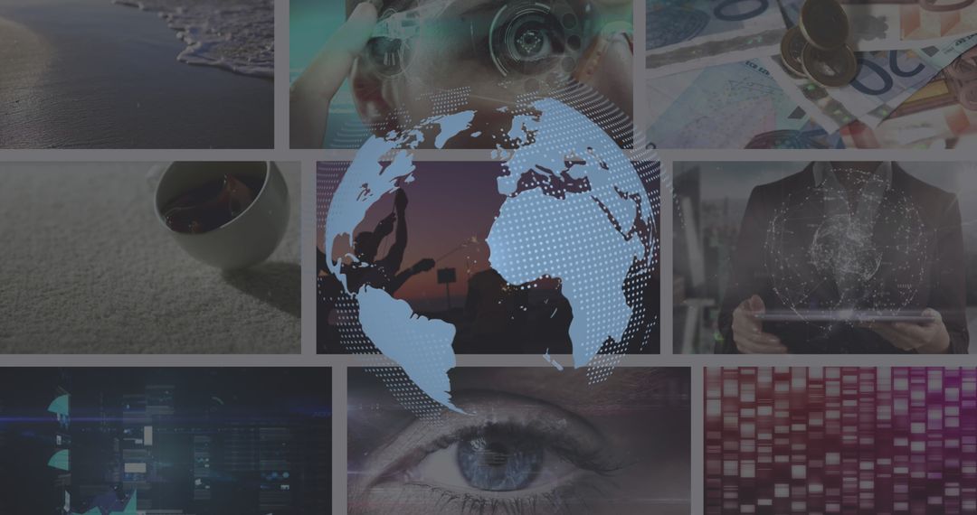 Rotating Globe Visualizing Global Communication and Technology