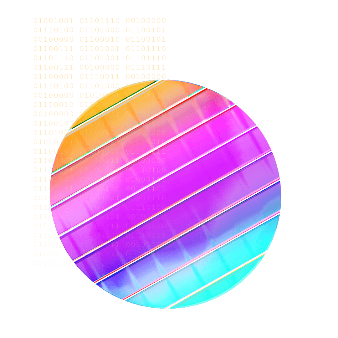 Vibrant Neon Tech Orb with Binary Code on Transparent Setting - Download Free Stock Images Pikwizard.com