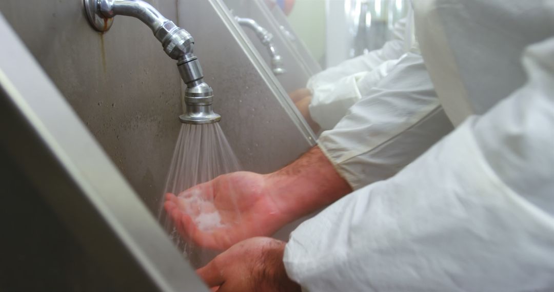 Doctors Scrubbing Before Surgery in Sterile Environment - Free Images, Stock Photos and Pictures on Pikwizard.com