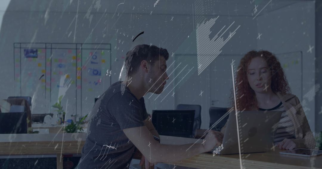 Team Collaboration in Modern Open-Plan Office with Technology Integration