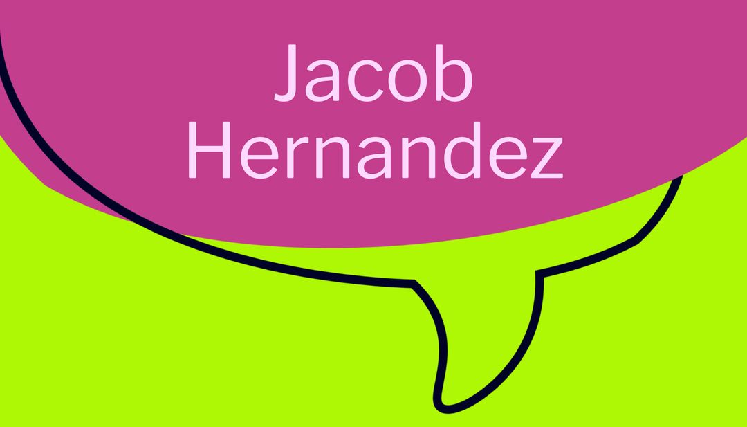 Bright Speech Bubble Banner Showcasing Jacob Hernandez - Download Free Stock Templates Pikwizard.com