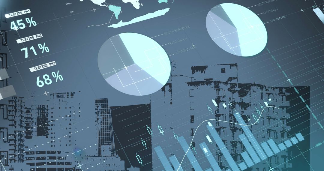 Data Processing Overlay on Urban Landscape with Graph