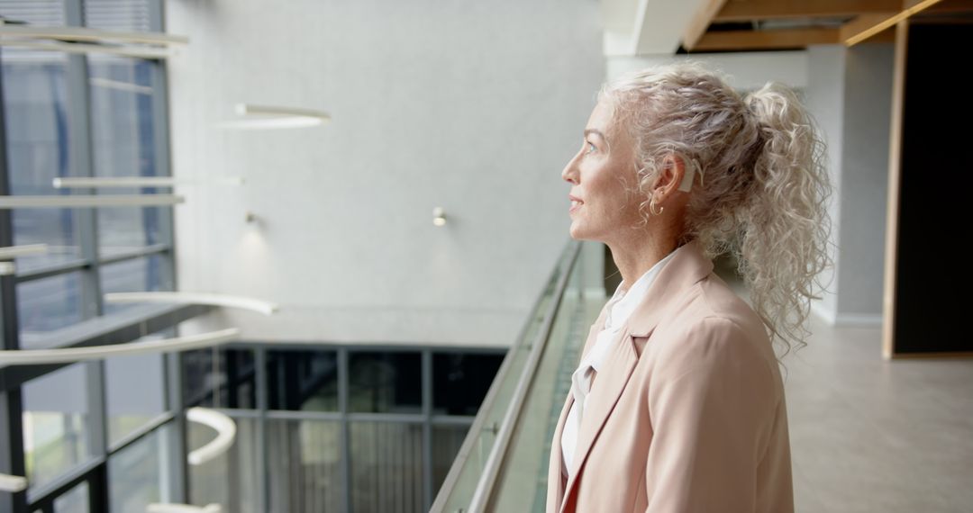 Mature Businesswoman Contemplating Future Projects