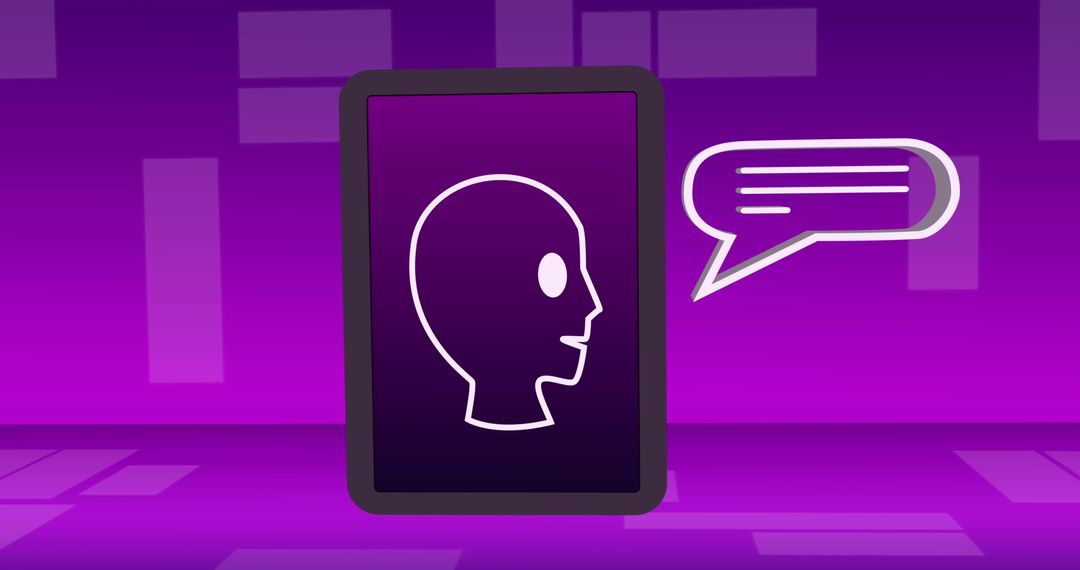 Digital Communication Concept with AI Processing Icon