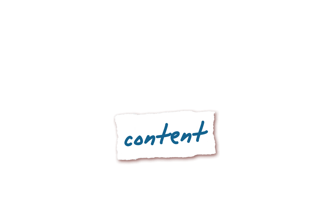 Handwritten Content Text on Transparent Background Design