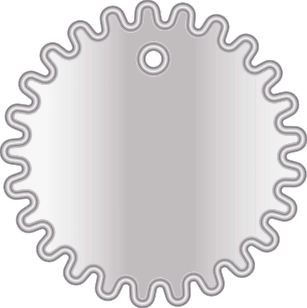 Silver Badge with Edge Style on Transparent Background