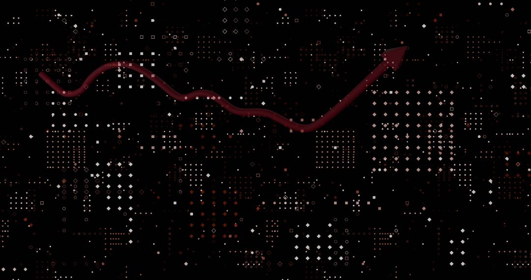 Rising Arrow on Abstract Digital Technology Background