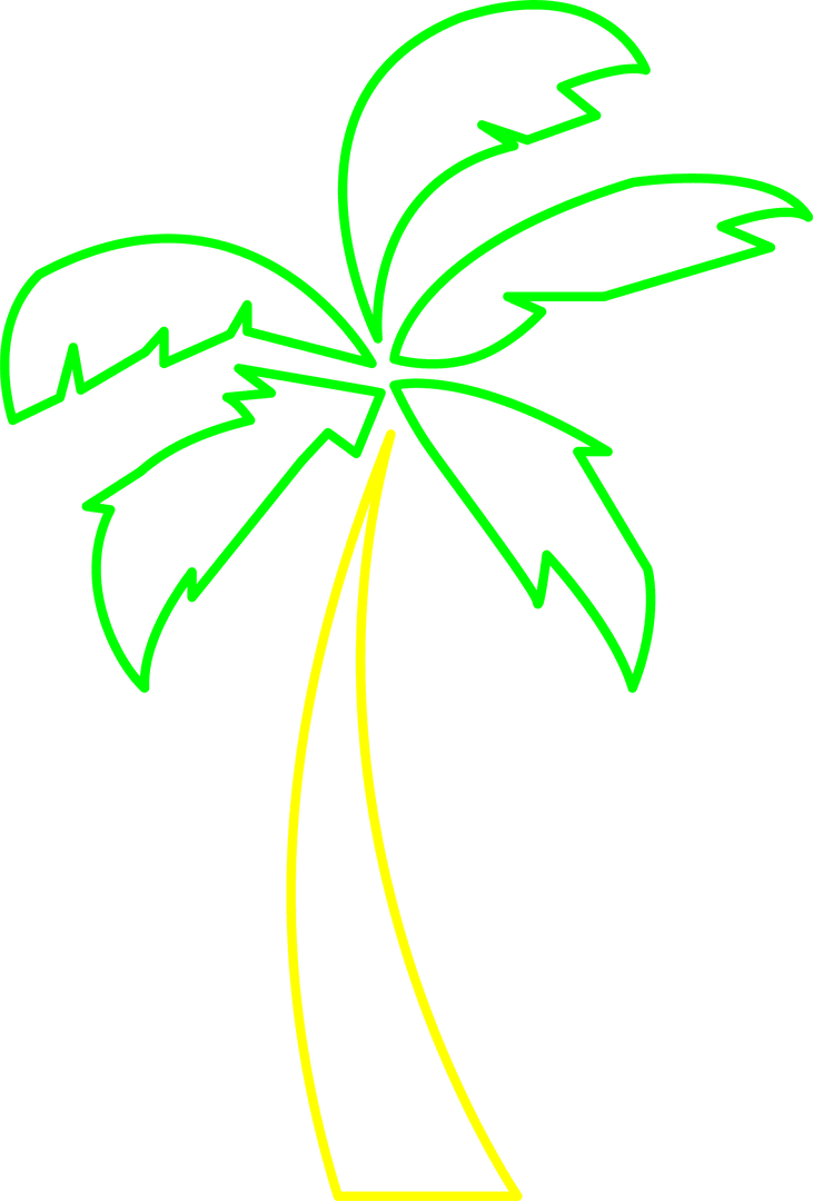 Neon Palm Tree Transparent Background Decor
