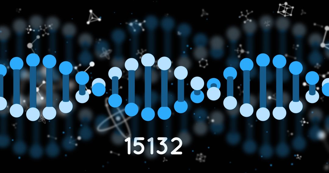 Digital DNA Structure on Futuristic Data Interface Background