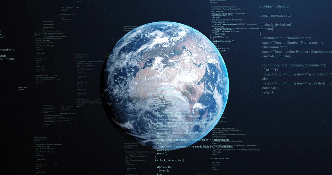 Digital Earth Surrounded by Streaming Code in Cosmic Space
