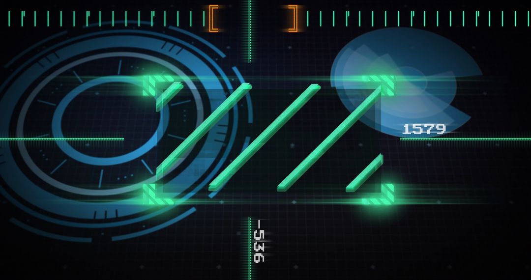 Abstract Digital Data Processing Interface Futuristic Design