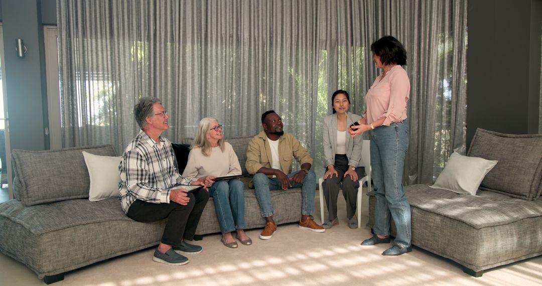 Diverse Group Therapy Session with Therapist and Patients